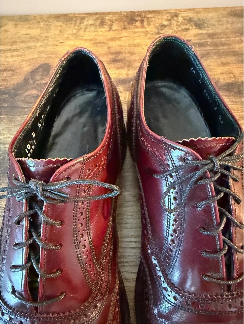 Vintage Florsheim Imperial 93327 Burgundy Longwing Oxford Shoes Men’s 10.5 D USA
